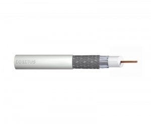 Digitus Kabel koncentryczny RG-6, 75 Ohm, ekran (folia+oplot 77%), Eca, PVC, 100m, szpula Biały