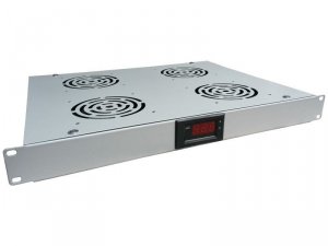 ALANTEC Panel wentylacyjny 19 1U, 4 wentylatory, termostat, szary