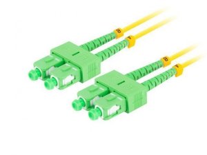 Lanberg Patchcord światłowodowy Sm Sc/Apc-Sc/Apc Duplex 3.0mm 1m żółty