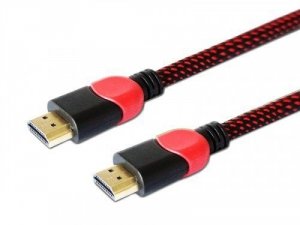 Savio Kabel HDMI v2.0 czerwono-czarny 1,8m, GCL-01