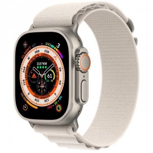 Apple Watch Ultra GPS + Cellular, 49 mm Koperta tytanowa z opaską Alpine w kolorze księżycowej poświaty - L