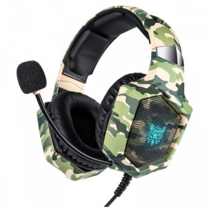 Onikuma Słuchawki gamingowe K8 RGB camo zielone (przewodowe)