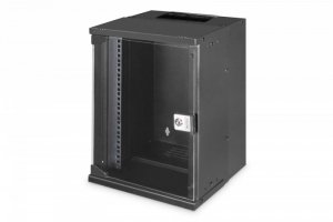 Digitus Szafa sieciowa wisząca 10 cali 9U, SOHO PRO 457 x 316 x 298 mm, nośność 60kg, drzwi szyba, niezłożona, Czarna