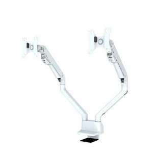 Neomounts Uchwyt biurkowy FPMA-D750DWHITE2 na 2 ekrany 10-32 cali 75x75-100x100 2-8kg h:20-51cm PIVOT 180 stopni