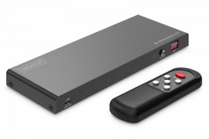 Digitus Przełącznik / Switch HDMI 4x1, 8K/60Hz (4:4:4) z HDR, 48 Gbps, HDCP 2.3, Toslink / Stereo, EDID