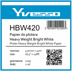  Papier w roli do plotera Yvesso Heavyweight Brightwhite 420X40m 120g HBW420