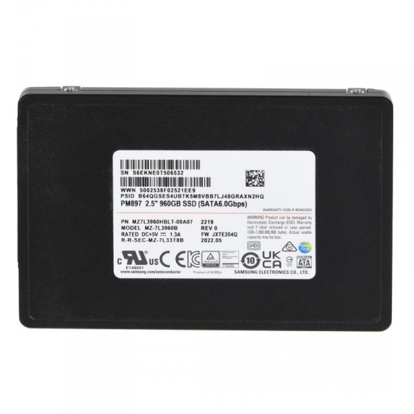 Dysk SSD Samsung PM897 960GB SATA 2.5&quot; MZ7L3960HBLT-00A07 (DWPD 3)