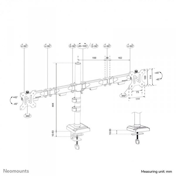 Uchwyt do monitora na biurko / Dual DS60-600BL2 NEOMOUNTS