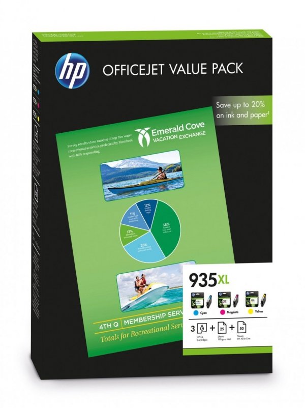 Atrament HP 935XL CMY Ink Cartridge OVP Pack F6U78AE