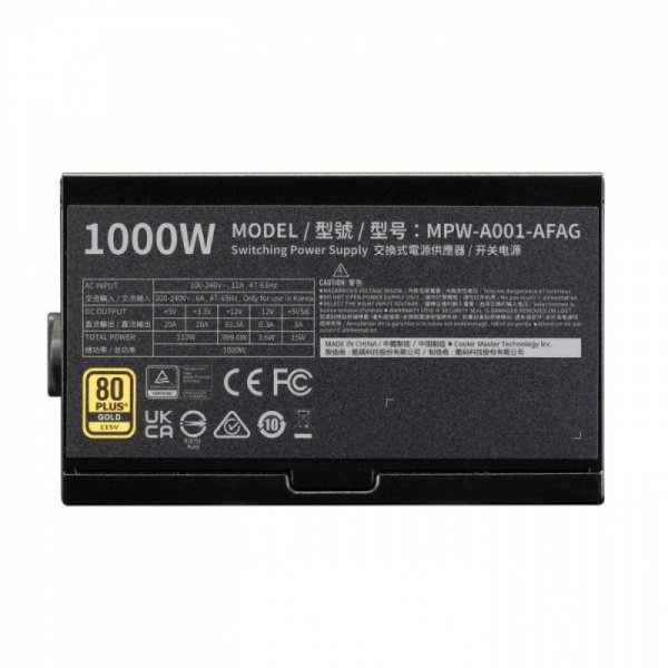 Cooler Master Zasilacz modularny Elite Gold 1000W ATX 3.1 80 Plus Gold