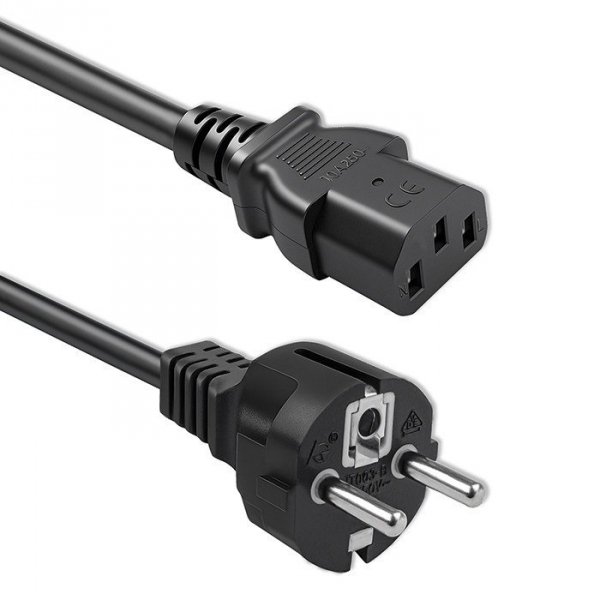 Qoltec Kabel zasilający SCHUKO CEE 7/7 (E/F) | IEC C13 | 3x1.0mm2 | Czysta miedź Cu | 3m