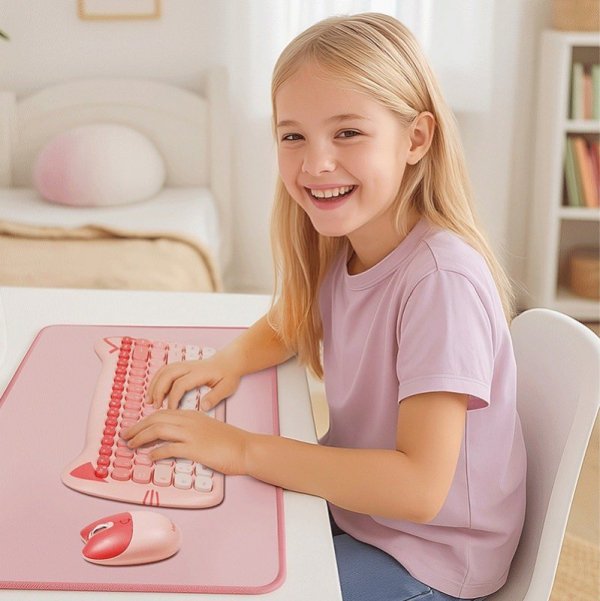 LogiLink Podkładka na klawiaturę i mysz, XXL, różowa