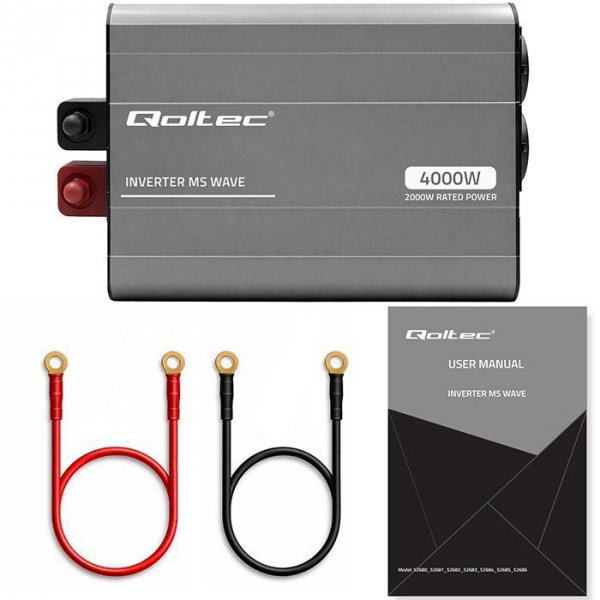 Qoltec Przetwornica napięcia MS Wave | 12V na 230V | 2000/4000W