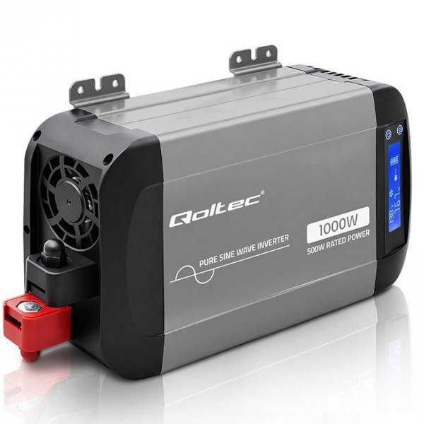 Qoltec Przetwornica napięcia Pure Sine Wave | 12V na 230V | 500/1000W