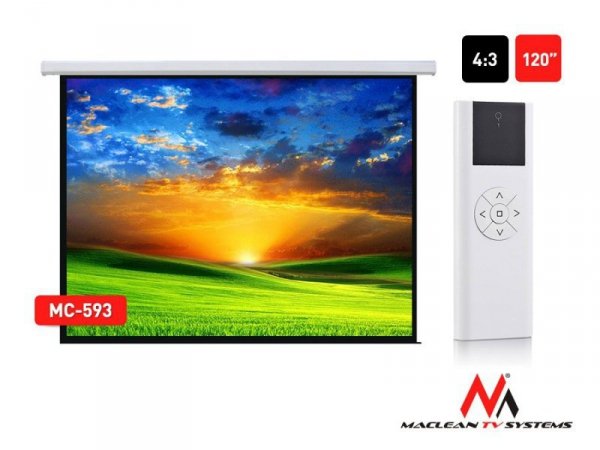 Maclean Ekran projekcyjny elektryczny MC-593 120&quot; 240x180  4:3 ściana lub sufit