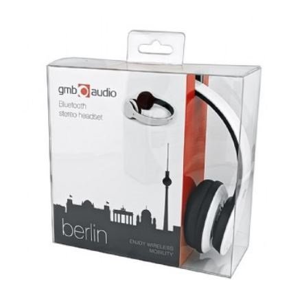 Gembird Słuchawki z mikrofonem bezprzewodowe BHP-BER-BK (Bluetooth) białe
