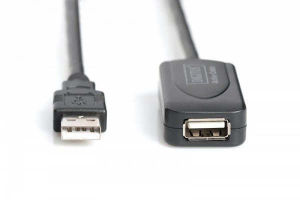 Digitus Kabel przedłużający USB 2.0 HighSpeed Typ USB A/USB A M/Ż aktywny 25m Czarny