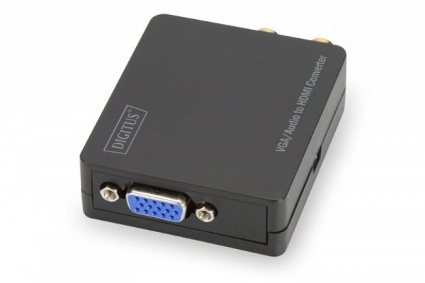 Digitus Konwerter sygnału VGA do HDMI, 1080p 60Hz FHD, HDCP 1.2, z audio (2xRCA)