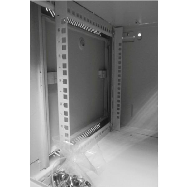 Digitus Szafa wisząca jednosekcyjna 19 cali 6U 368/600/450mm, drzwi szklane, szara (RAL7035), zmontowana