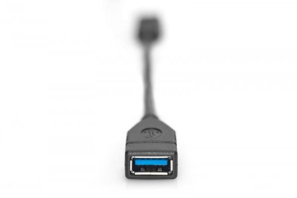 Digitus Kabel adapter USB 3.1 Gen 1 SuperSpeed OTG Typ USB C/USB A M/Ż 0,15m Czarny