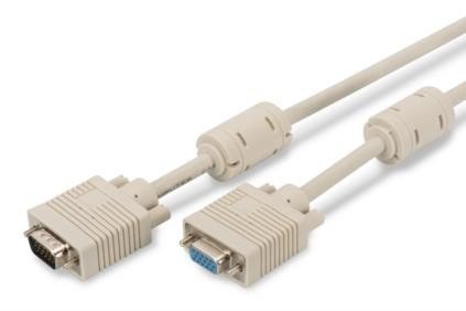 Digitus Kabel przedłużający VGA 1080p 60Hz FHD Typ DSUB15/DSUB15 M/Ż zary 1,8m Szary