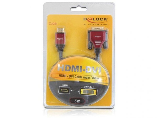 Delock Kabel DVI-D(18+1)(M) -&gt; HDMI(M) 3m