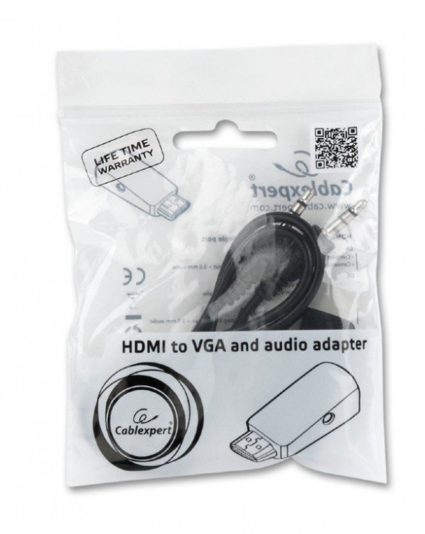 Gembird Adapter HDMI-A(M)-&gt;VGA(F)+Audio