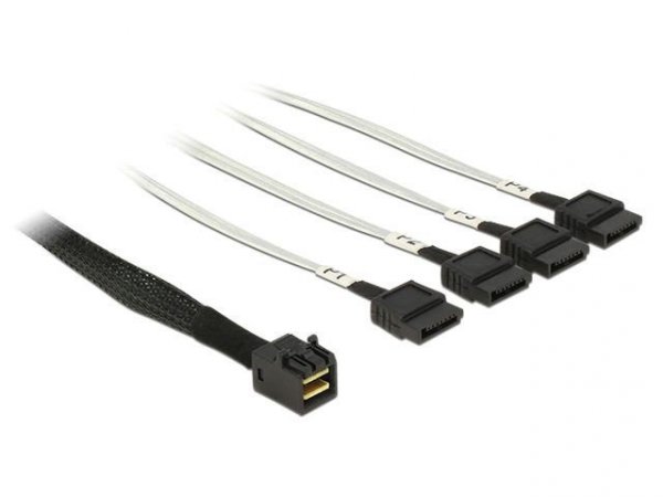 Delock Kabel mini SAS HD SFF-8643 x4 -&gt; 4x SATA 7 pin 1m