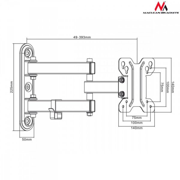 Maclean Uchwyt do telewizora 13-23 cale MC-740 30kg, max vesa 100x100