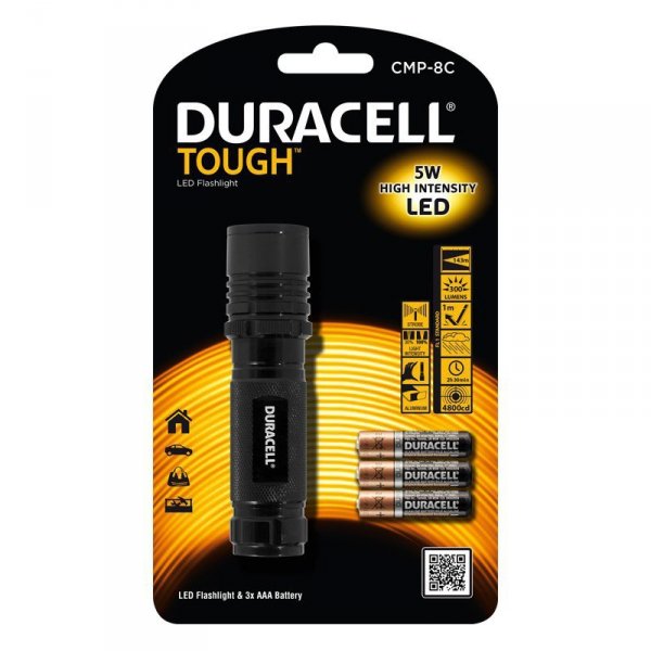 Duracell Latarka LED TOUGH CMP-8C, wodoodporna +3x AAA