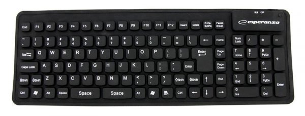Esperanza KLAWIATURA SILIKONOWA EK126K USB/OTG CZARNA