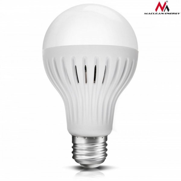 Maclean Żarówka LED E27 12W 230V Energy MCE176 CW Zimna biała mikrofalowy czujnik ruchu i zmierzchu