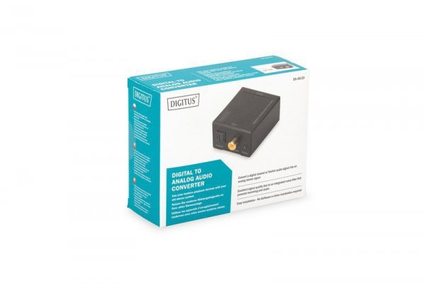 Digitus Konwerter sygnału Audio 1xCoax/Toslink do 2xRCA (Stereo)