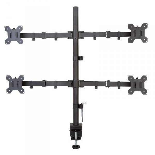 Techly Uchwyt nabiurkowy na 4 monitory 13-27cali 4x10kg, czarny