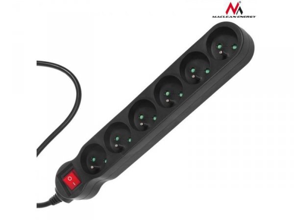 Maclean Listwa zasilająca MCE188 6 gniazd 2300W 5m czarna