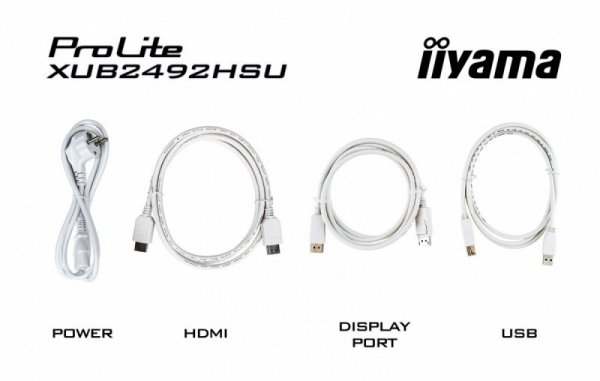 IIYAMA Monitor 23.8 cala XUB2492HSU-W1 IPS,HDMI,DP,USB,Biały,PIVOT