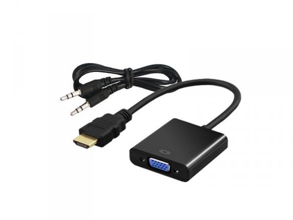 Elmak Adapter HDMI M - VGA 15 pin F + Audio Jack 3,5mm SAVIO CL-23/B