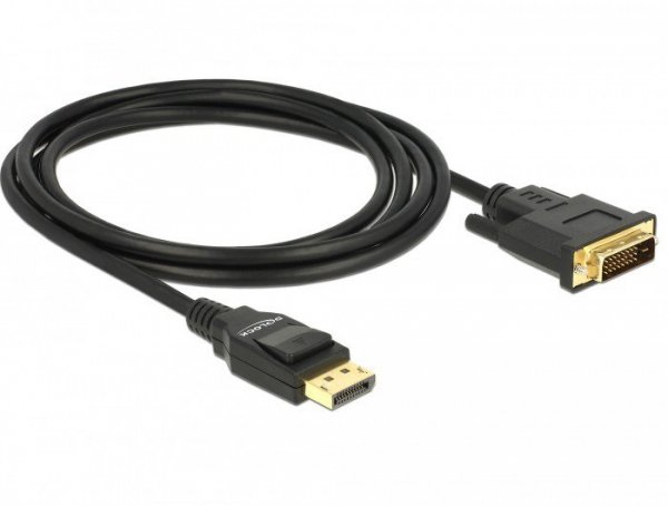 Delock Kabel DisplayPort v1.2A - DVI-D (24+1) M/M 2M czarny