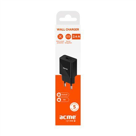 ACME Europe Ładowarka sieciowa USB CH202 1p/2,4A/12W