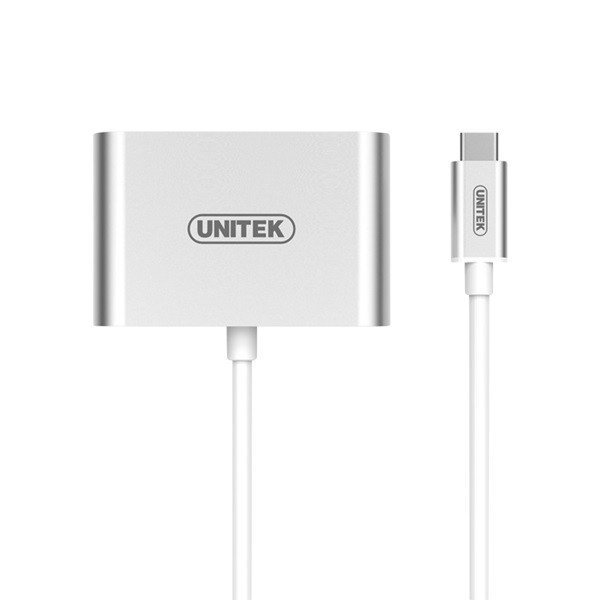 Unitek Adapter USB Typ-C na HDMI/VGA, aluminium; Y-V100