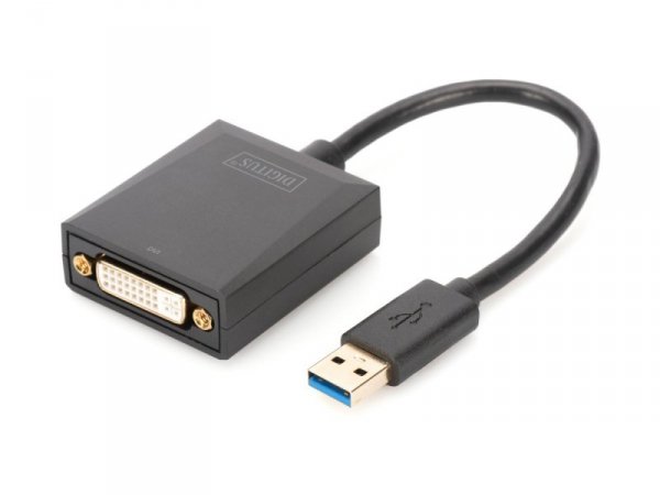 Digitus Adapter graficzny DVI 1080p FHD na USB 3.0, aluminiowy