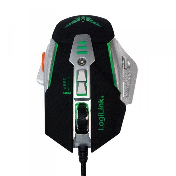 LogiLink Mysz optyczna dla graczy 2400dpi odważniki LED
