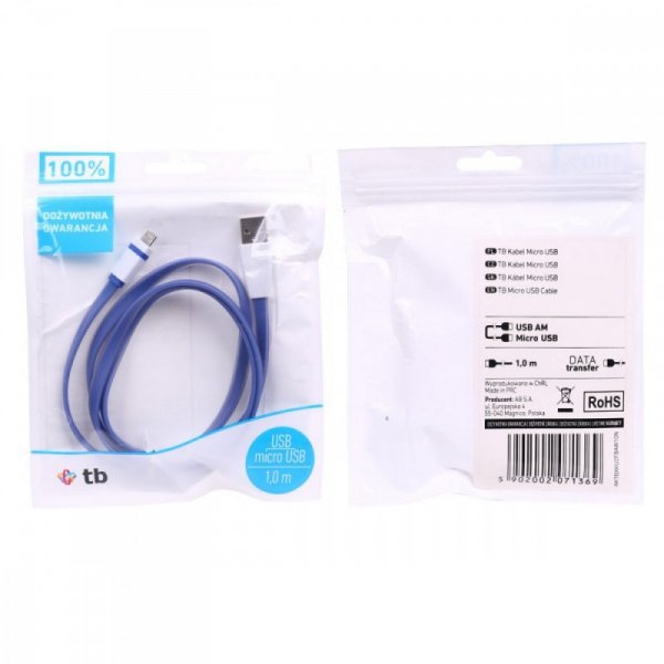TB Kabel USB - Micro USB 1m niebieski
