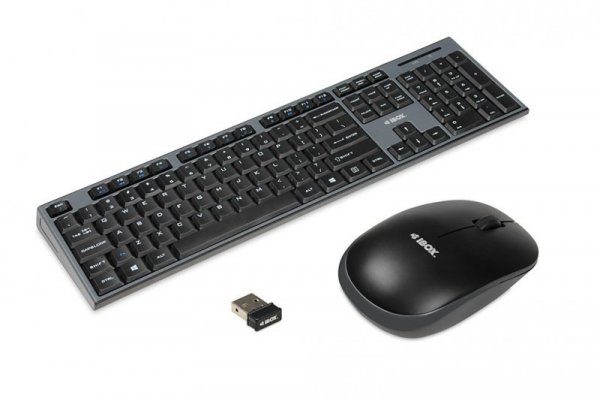 iBOX Zestaw bezprzewodowa klawiatura + mysz IKMS606W czarny