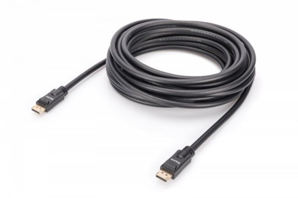 Digitus Kabel połączeniowy DisplayPort z zatrzaskami 4K 60Hz UHD Typ DP/DP M/M 15m Czarny