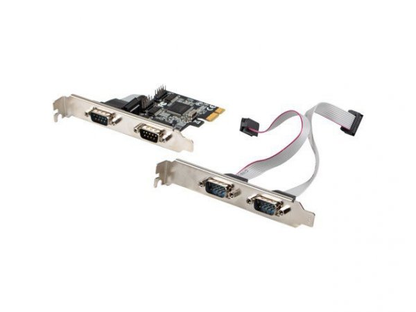 Lanberg Karta PCI Express - COM 9Pin x4 + Śledzie Low Profile