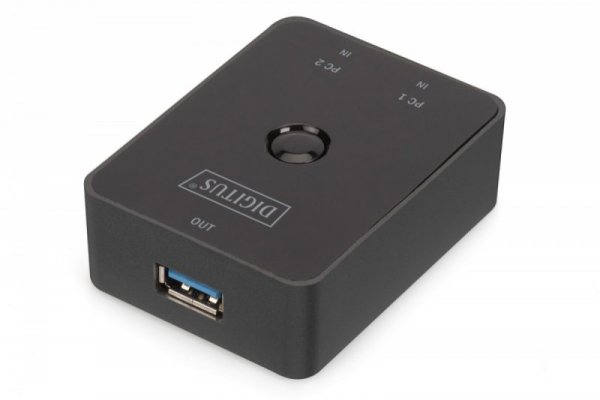 Digitus Przełącznik USB 3.0 Super Speed 5 Gbps, 2 PC - 1 Urządzenie, samozasilający