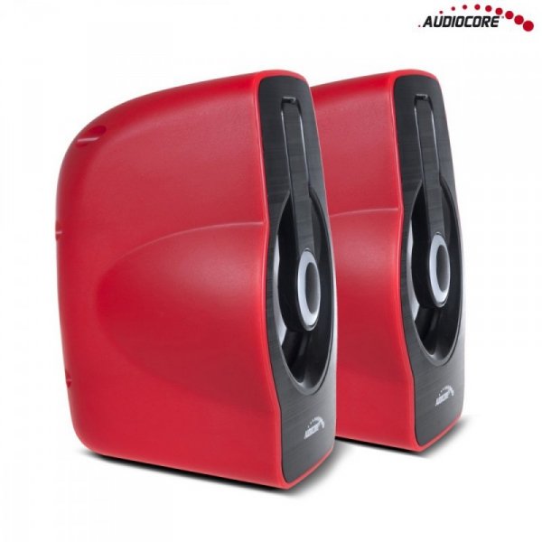 Audiocore Głośniki komputerowe 6W USB czarne/czerwone AC855R