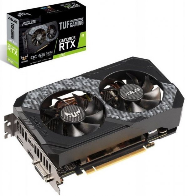Asus Karta graficzna GeForce RTX 2060 TUF O6G GAMING 6GB GDDR6 192BIT DVI-D/2HDMI/DP