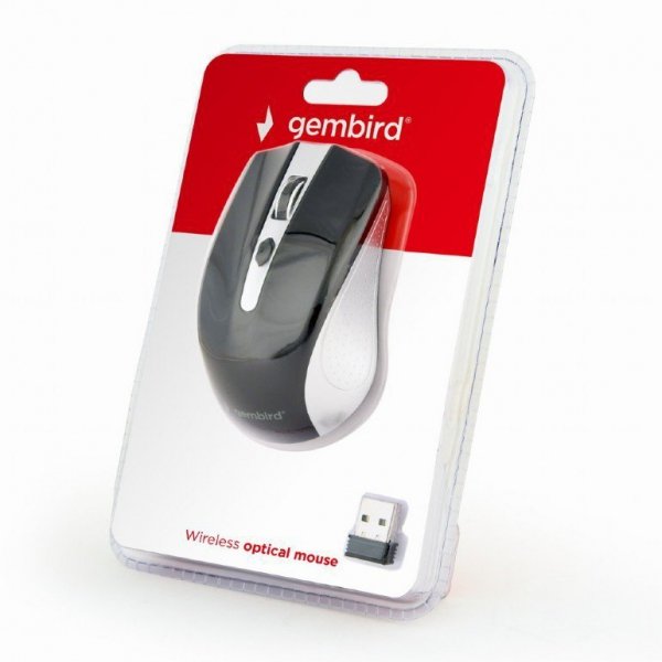 Gembird Bezprzewodowa mysz optyczna srebrno-czarna